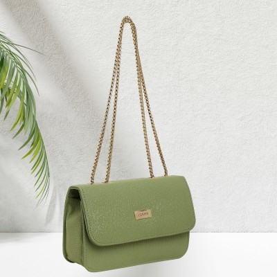 LEKHX Green Sling Bag Women Green-Gold Sling Bag