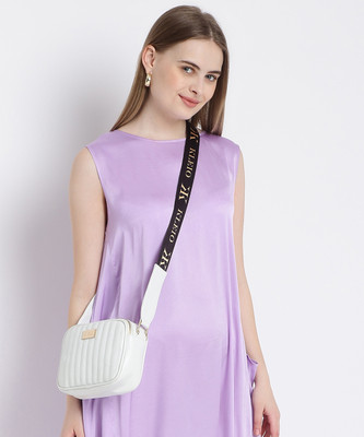 KLEIO White Sling Bag Quilted Travelling Crossbody Sling Bag For Women/Girls