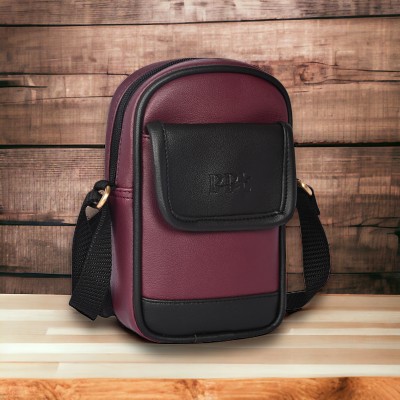 Pramadda Pure Luxury Purple Sling Bag Tokyo Trendy Leather Sling Bag for Men Travel Side Crossbody Mobile Bag