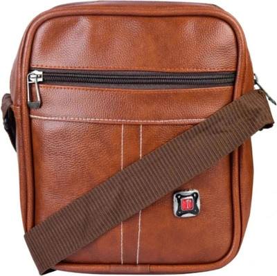 FLIKKER Tan Messenger Bag Stylish Crossbody Bag with Adjustable Shoulder Strap Water Resistant Side Kit