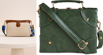 Dakota Green, Beige Sling Bag SKU11(Pack of 2)