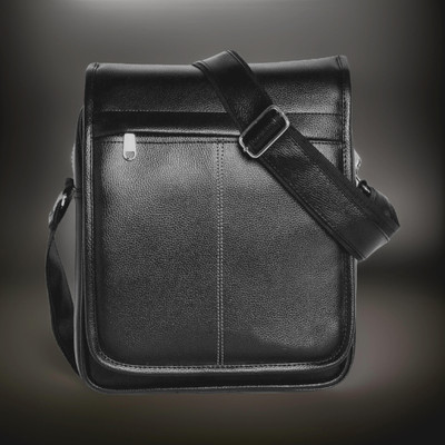 Shivra Black Sling Bag Men Sling Bag extra large (S-10*8.5*3)
