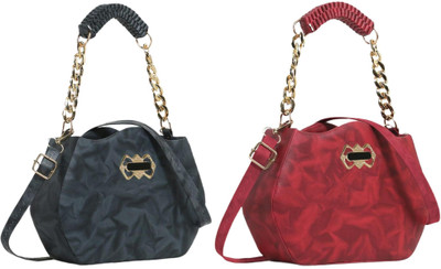 Zaxcer Black, Maroon Sling Bag Beautiful Sling Bags for women and girls(Pack of 2)