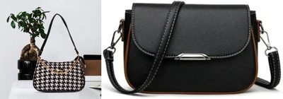 A2Z CREATIONS Black, Blue Hand-held Bag Premium Looking Women Sling Bag |Hand held bag for girls .(Pack of 2)