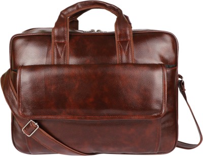 SWISH STYLE Brown Sling Bag Synthetic Leather 15.6 inch Office Shoulder Travel Bag For Men & Women