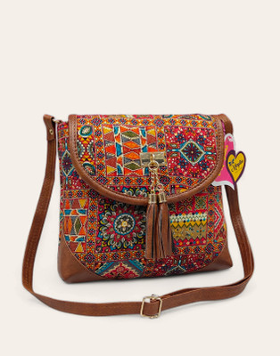 MAYLISS Maroon Sling Bag Trendy comfy/Cotton Fabric