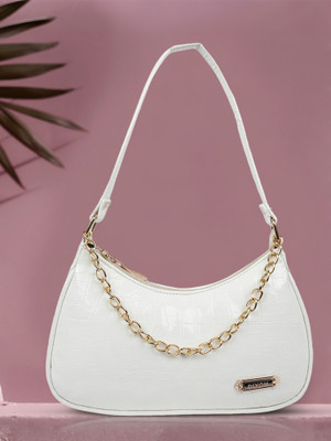 DIXON White, White Sling Bag Classic Elegant Fancy Chic Chac Stylish Chain Shoulder For Women