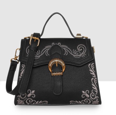 ESBEDA Black Sling Bag Embroidered Carving Sling Bag