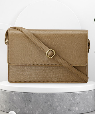 Fastrack Tan Sling Bag Tan Textured Casual Sling Bag for Women