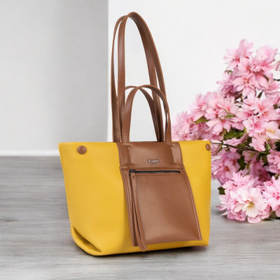 Exotic Premium Yellow Shoulder Bag Solid Pattern Elegance Tote Hand Bag