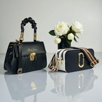 clarisjames Black Sling Bag Black aesthetic casual trendy medium combo bags for women(Pack of 2)