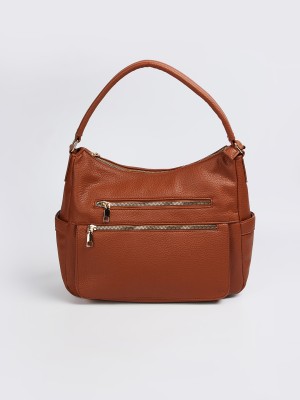 MAX Brown Hand-held Bag Women Textured Handheld Bag