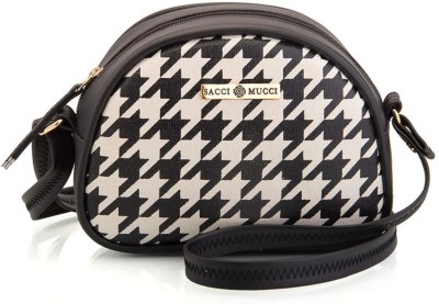 Sacci Mucci Black Sling Bag Printed Handcrafted Crossbody Rainbow Sling Bag-Houndstooth