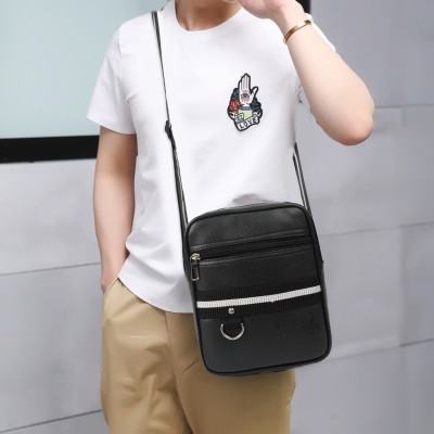 Parsley Black Sling Bag Casual Shoulder Cross Body Bag Office Business Travel Sling Small Bag for Men