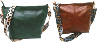 Dakota Brown, Green Sling Bag SKU85(Pack of 2)