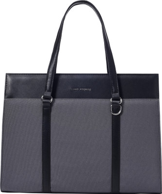 LINO PERROS Grey Tote Color-Blocked Commuter Tote Bag