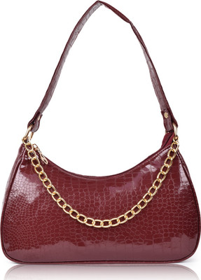DIXON Maroon Sling Bag Classic Elegant Fancy Water Resistant Chic Chac Stylish Chain Strap Crossbody Shoulder Slingbag For Women & Girl