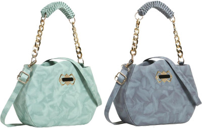 Zaxcer Green, Grey Sling Bag Beautiful Sling Bags for women and girls(Pack of 2)