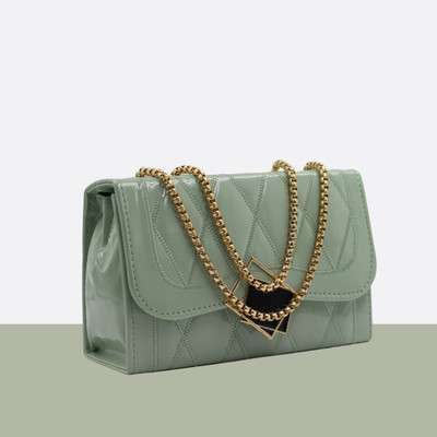 MST impex Green Sling Bag Jelly Rectangle sling bag