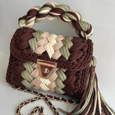 JNT Multicolor Sling Bag Handmade Multicolour Crochet Slingbag Crossbody ladies purse