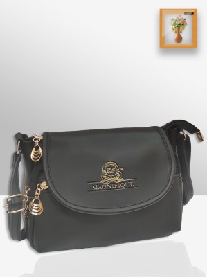 magnifique Black Sling Bag Black Sling bag for Women and Girls / Side bag / Handbag / Cross body bag