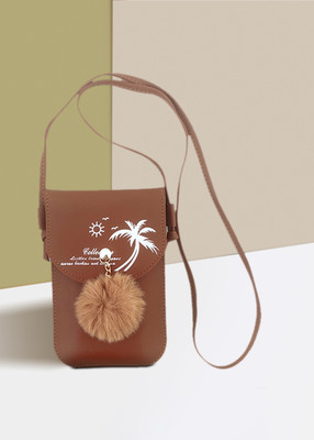 MAHA Brown Sling Bag COCONUT MOBILE POUCH FOR GIRL & women