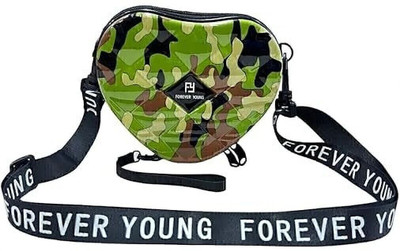 SS Collection Green Sling Bag Cute Heart Shape Sling Bags with Strap Crossbody Side Purse For Girls