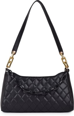 FOMMIL Black Sling Bag Trendy Quilted Crossbody Sling Bag for Girl Women for Party Office College