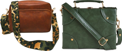 Dakota Green, Brown Sling Bag SKU11(Pack of 2)