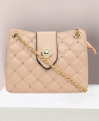 Fastrack Tan Sling Bag Embellished