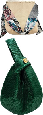 athizay Brown, Green Sling Bag Sling bags for women print Cross body bags(Pack of 2)
