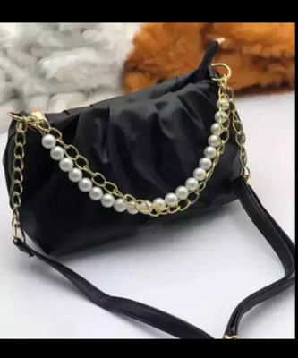 TrendStore Black Sling Bag Crossbody sling Bag with Chain strap side Bag for Women