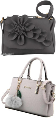 EpicAngle Black, Grey Sling Bag STYLISH WOMEN SLING BAG(Pack of 2)