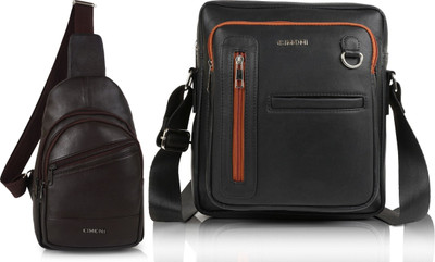 CIMONI Brown, Black Shoulder Bag Stylish Unique Design Trendy Crossbody Shoulder Bag For Unisex(Pack of 2)