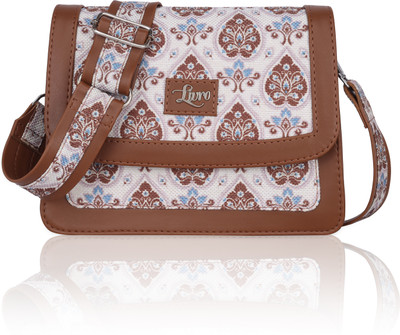 livro Brown Sling Bag Women Jute Printed Sling Bag/ Crossbody Bag Girls And Ladies