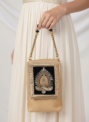 Art Horizons Gold Hand-held Bag black gold betel desing potli hand bag