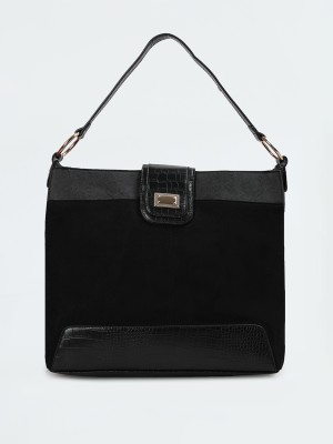 MAX Black Shoulder Bag Women Panelled Shoulder Bag