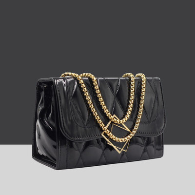 MST impex Black Sling Bag Jelly Rectangle sling bag