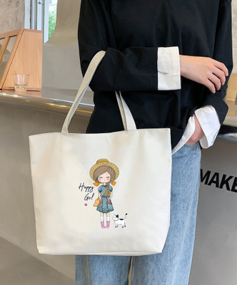 HSR Grey Tote Women Reusable Shopping/Grocery With Pocket Tote Multi-Purpose Travel Bag