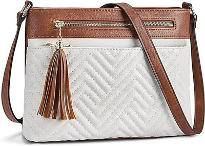 Inovera White Sling Bag Stylish Crossbody Shoulder Sling Bags for Women and Girls with Adjustable Strap