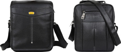 Blowzy Black, Black Sling Bag Cross Body Travel Office Business Messenger One Side Men & Women Sling Bag(Pack of 2)