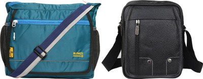 Blowzy Black, Blue Sling Bag mens bag cross body bags(Pack of 2)
