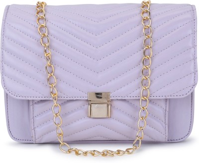 SPICE ART Purple Sling Bag Envelope Quilted PU Slingbag, latest Party Chain Crossbody bag for Women & Girls