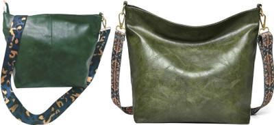 Dakota Green, Green Sling Bag STYLISH PU LEATHER BAGS ALONG WITH SLING FOR WOMENS(Pack of 2)