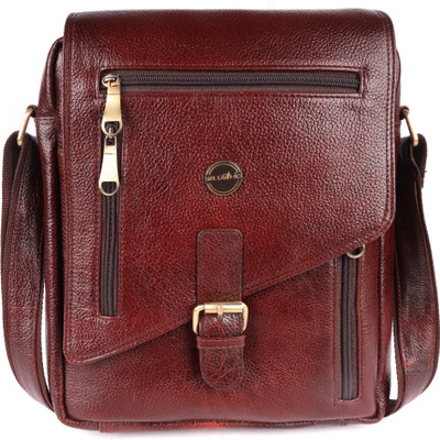 wildhid Brown Sling Bag Leather sholder waist sling bag for college party travel