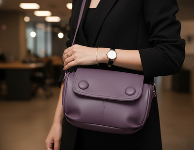 Leather Land Purple Sling Bag Gorgeous IN
