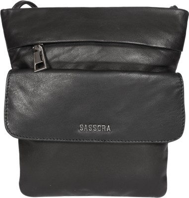 Sassora Black Sling Bag Genuine Leather Women's Black Casual Sling Bag-Z119