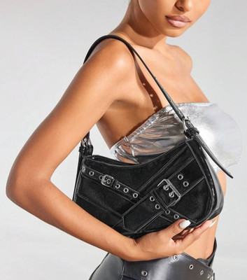 LIZIQI Blue Sling Bag Trendy and chic shoulder bag (Black)