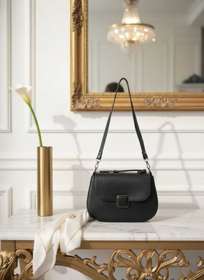 Harmi collection Black Sling Bag Stylish Sling Bag for Women | Elegant Cross-Body Handbag with Adjustable Strap