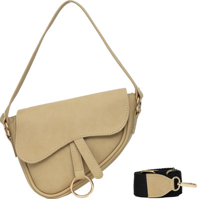 DESENCE Yellow Sling Bag Stylish Curve Shape Sling Bag